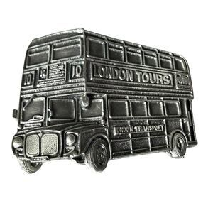 Vintage 1990's London Tours Double Decker Bus Belt Buckle Pewter Tanside England